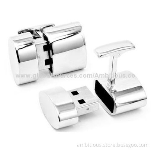 Innovative design USB cufflinks, high end silver USB flash drive